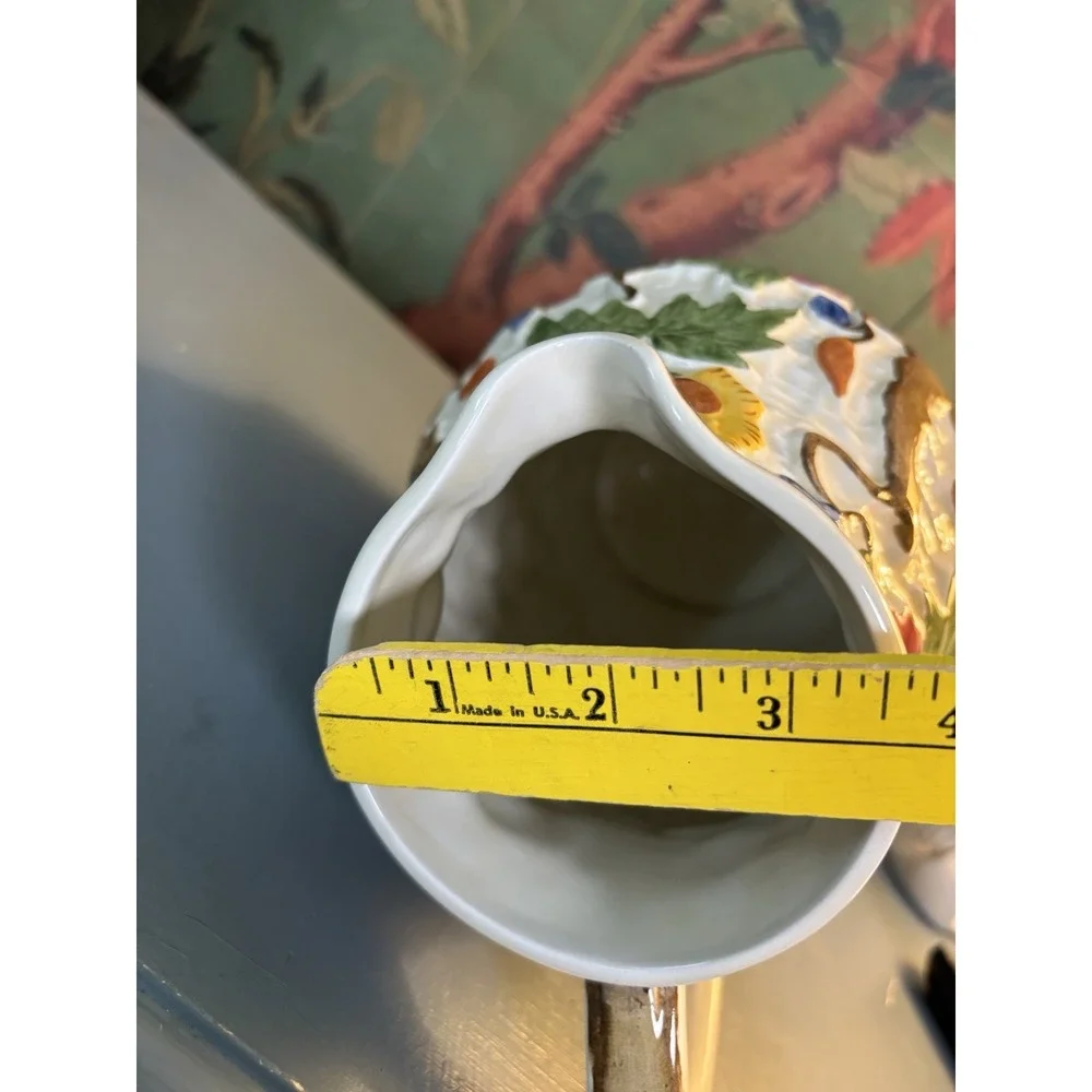 Vintage H.J. Wood Ltd England Indian Tree Pitcher Cottagecore Grandmillennial 8